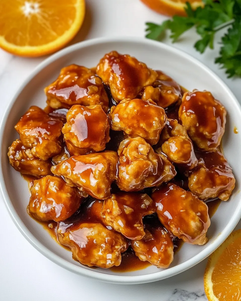 Delicious Air-Fryer Orange Chicken food shot
