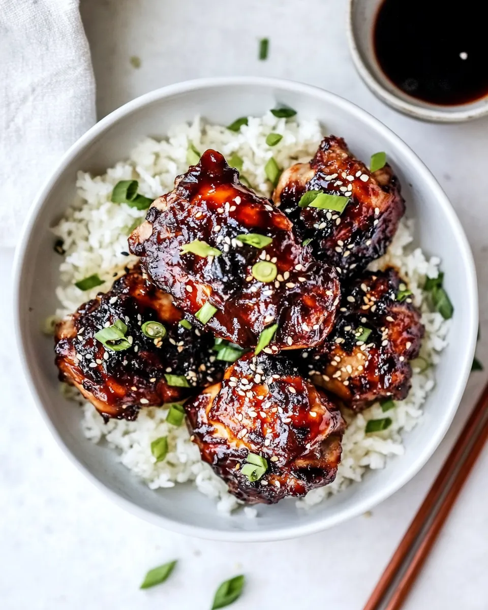 Easy Air Fryer Asian-Glazed Boneless Chicken Thighs recipe photo