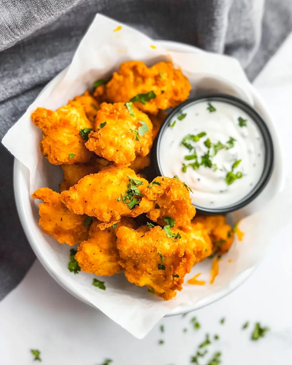 Easy Air Fryer Buffalo Chicken Nuggets shot