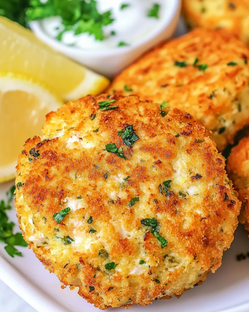 Delicious Air Fryer Salmon Cakes plate image