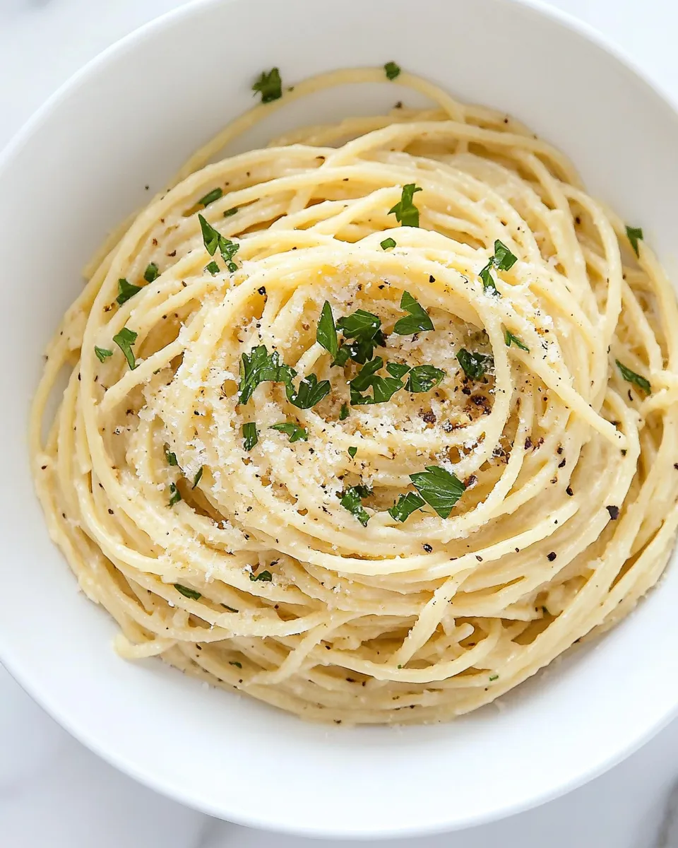 Delicious Alfredo Spaghetti shot