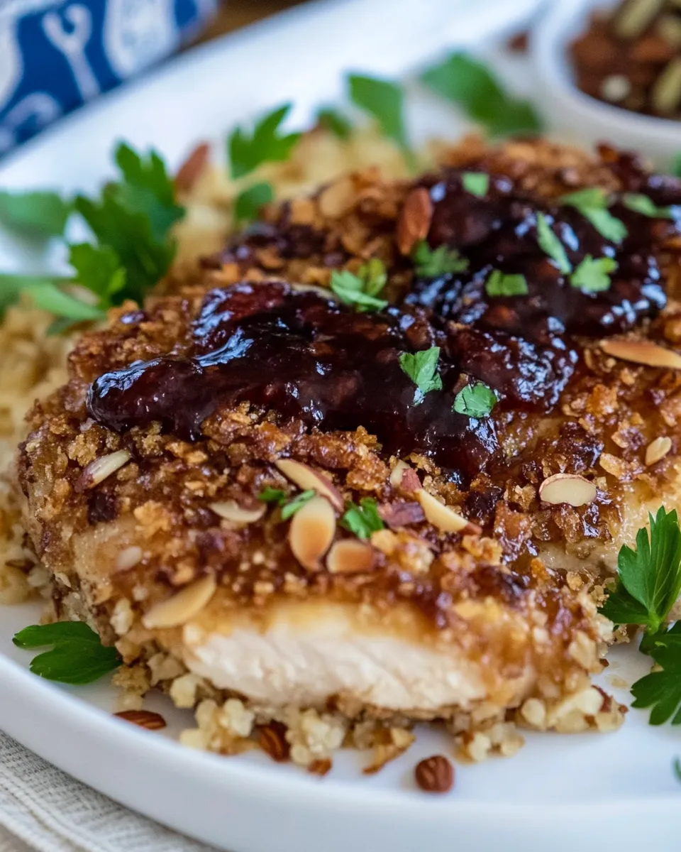 Delicious Almond Crusted Chicken plate image