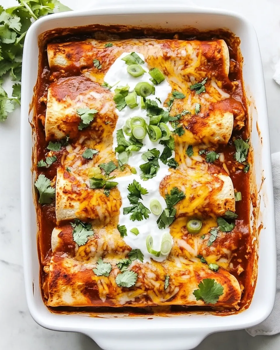 Delicious Amazing Homemade Chicken Enchiladas shot