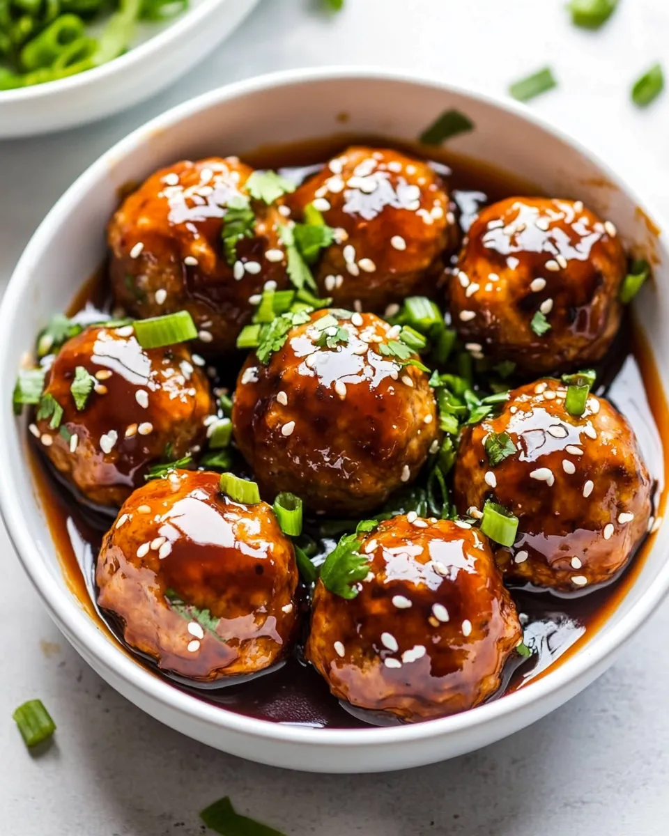 Delicious Asian Chicken Meatballs shot