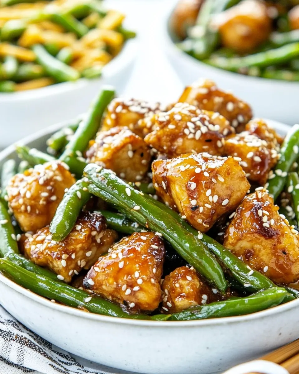 Easy Asian Chicken and Green Beans food shot