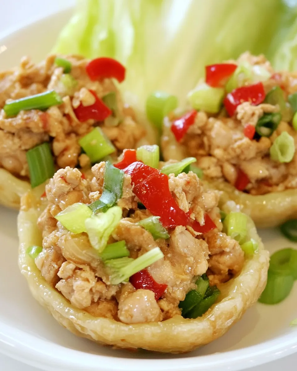 Classic Asian Ground Chicken Cups dish photo