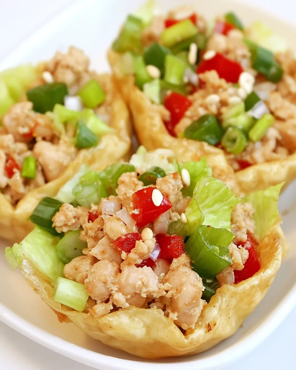 Easy Asian Ground Chicken Cups food shot