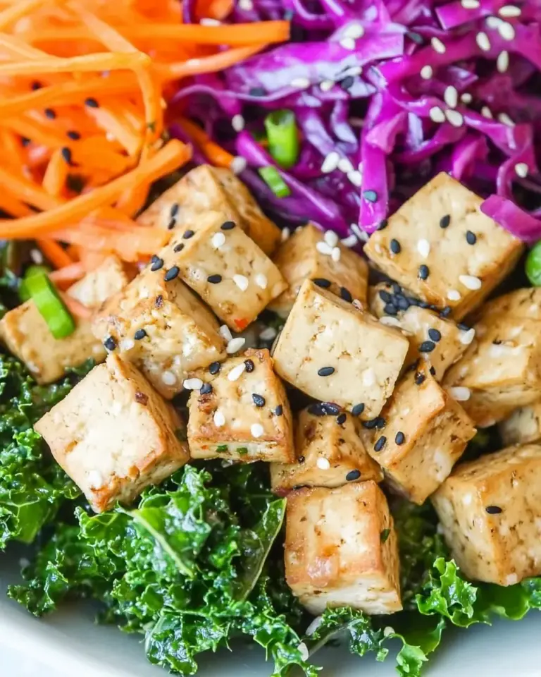Homemade Asian Kale & Tofu Salad (Protein-Rich!) photo