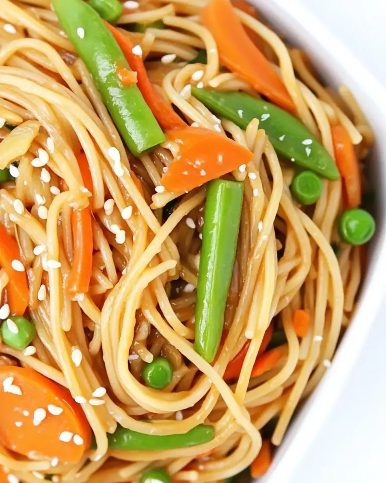 Homemade Asian Spaghetti with Garlic and Vegetables photo