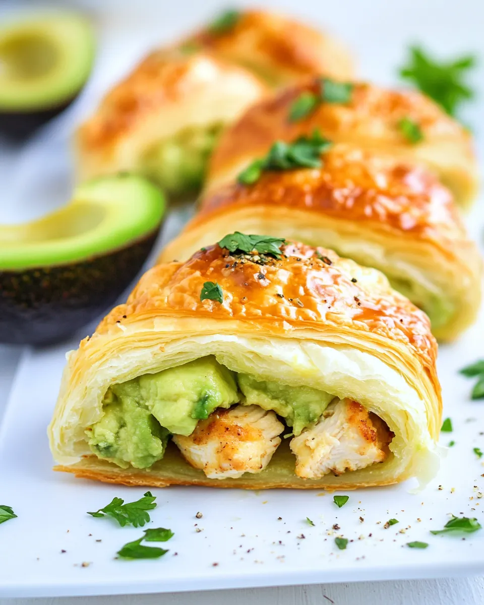 Savory Avocado Chicken Croissants shot