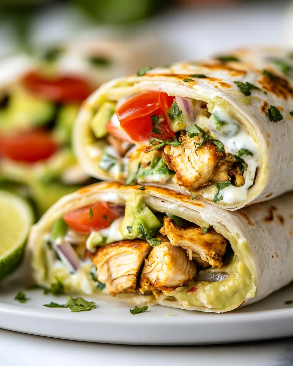 Classic Avocado Ranch Chicken Burrito Wraps image