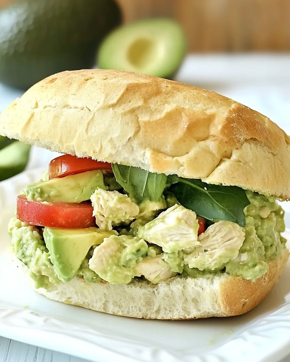 Easy Avocado and Greek Yogurt Chicken Salad Sandwich recipe photo