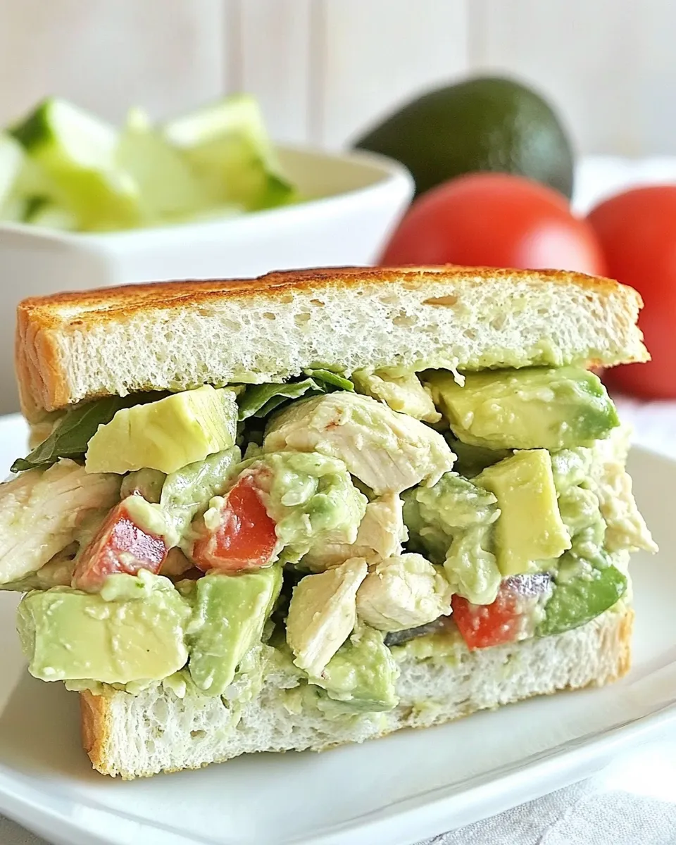 Delicious Avocado and Greek Yogurt Chicken Salad Sandwich dish photo