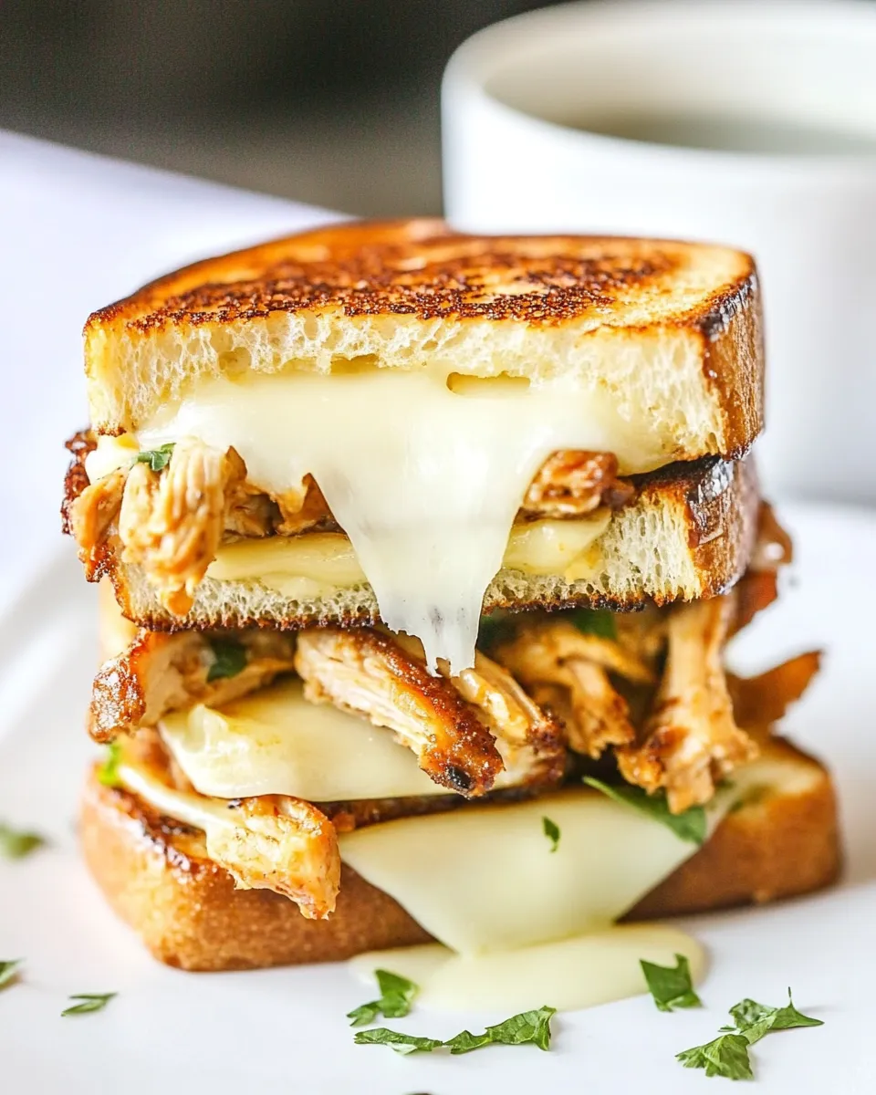 Delicious Award Winning Chipotle Chicken Grilled Cheese Sandwich shot