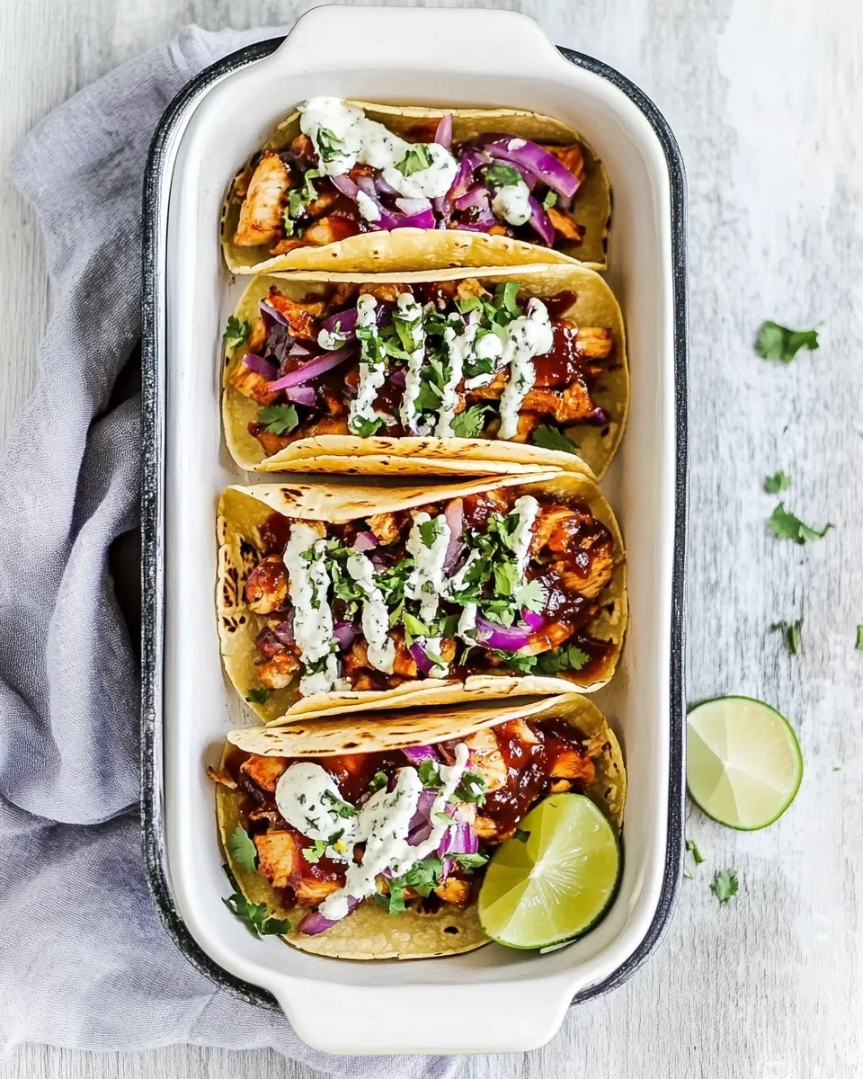 Easy Baked BBQ Chicken Tacos food shot