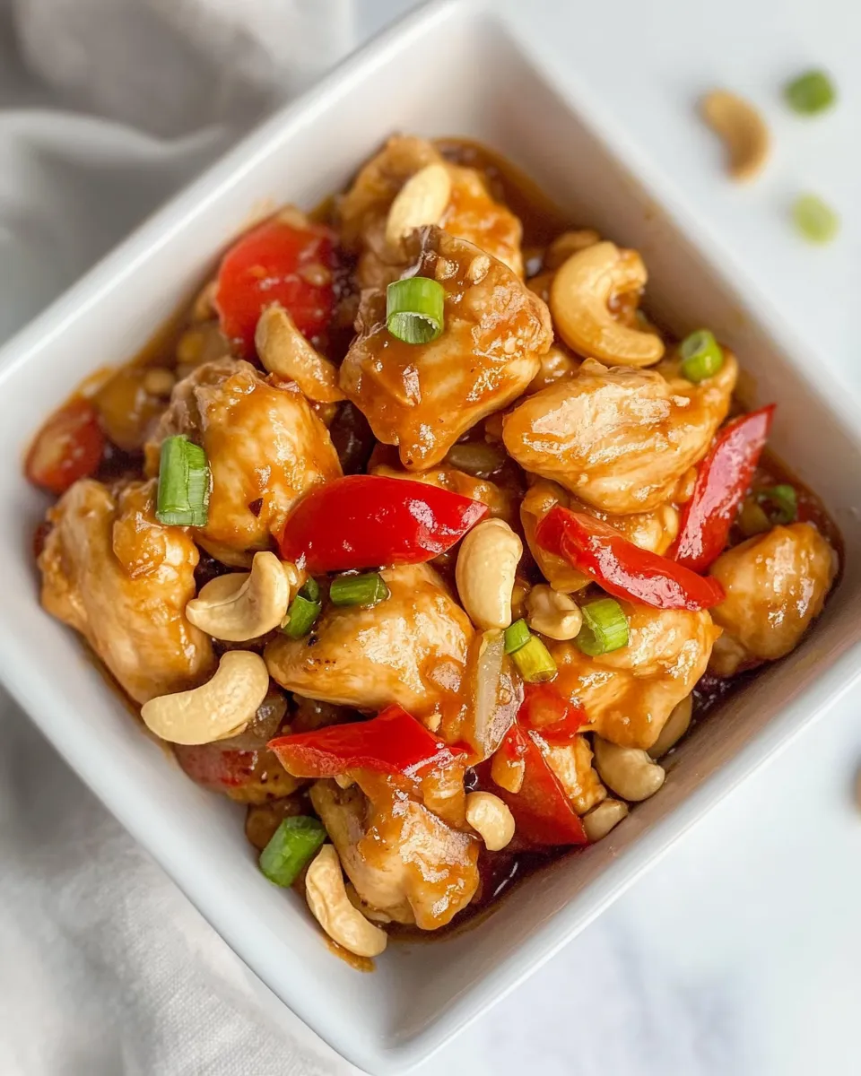 Delicious Baked Cashew Chicken shot