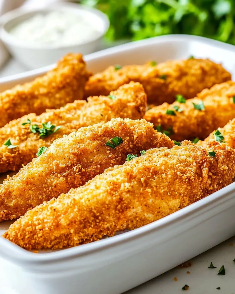 Easy Baked Cheddar Ranch Chicken Tenders food shot
