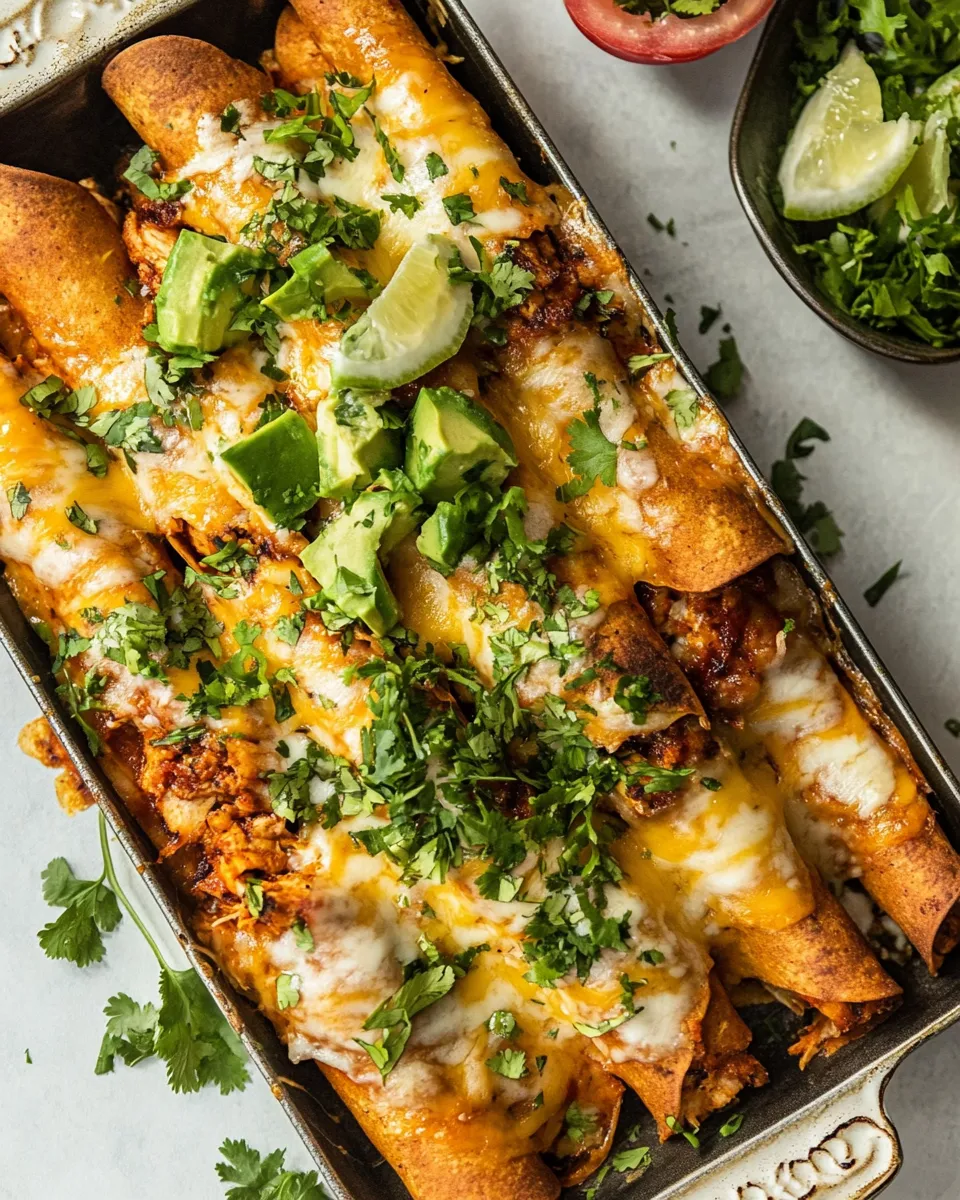 Classic Baked Cheesy Cuban Chicken Taquitos. image