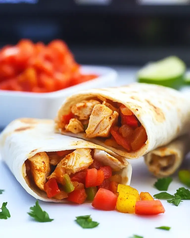 Homemade Baked Chicken Fajita Burritos recipe photo
