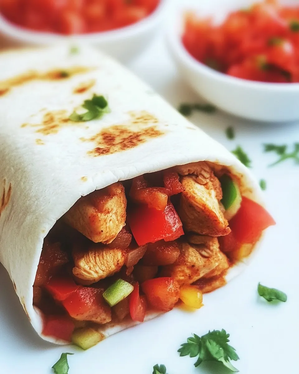 Classic Baked Chicken Fajita Burritos dish photo