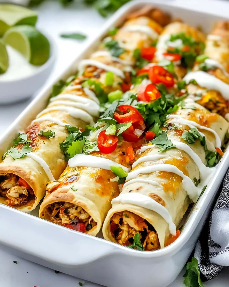 Delicious Baked Chicken Fajita Taquitos recipe image