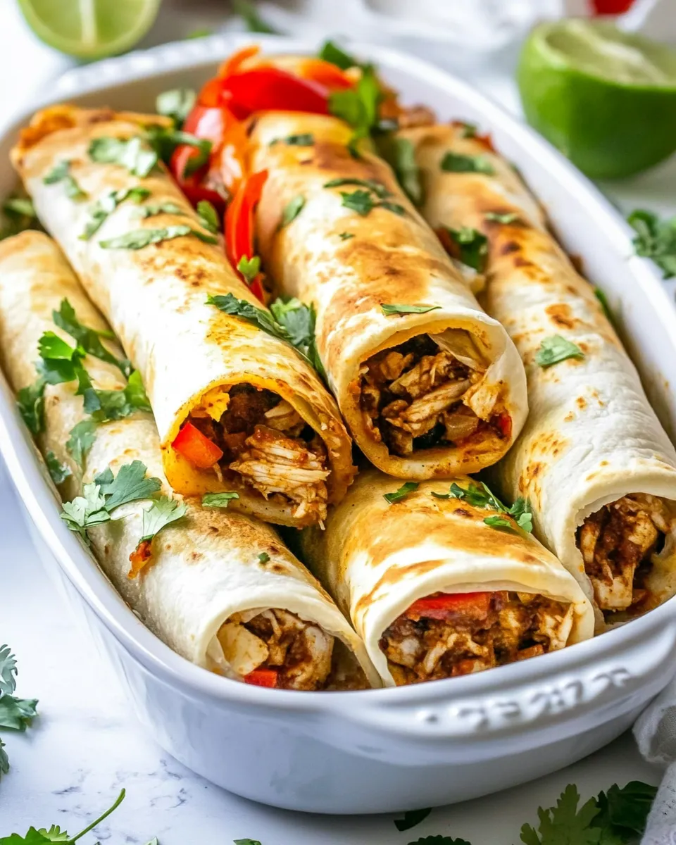 Tasty Baked Chicken Fajita Taquitos dish photo