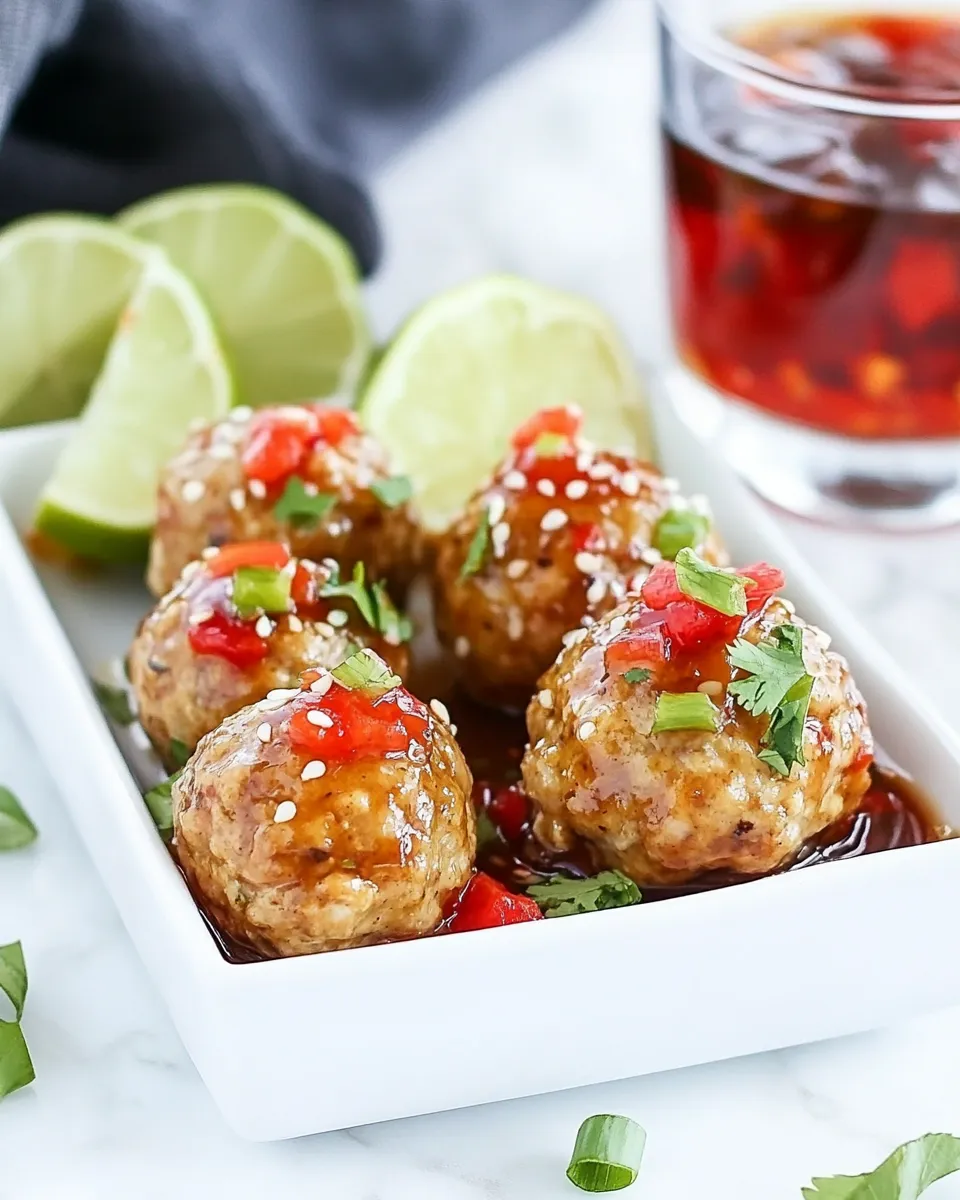 Delicious Baked Chicken Meatballs with Sweet Oyster Sauce image