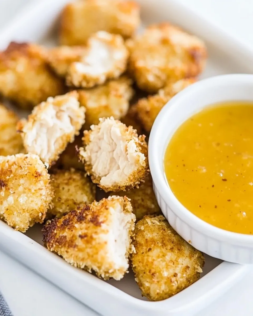 Delicious Baked Chicken Nuggets with Honey Mustard shot