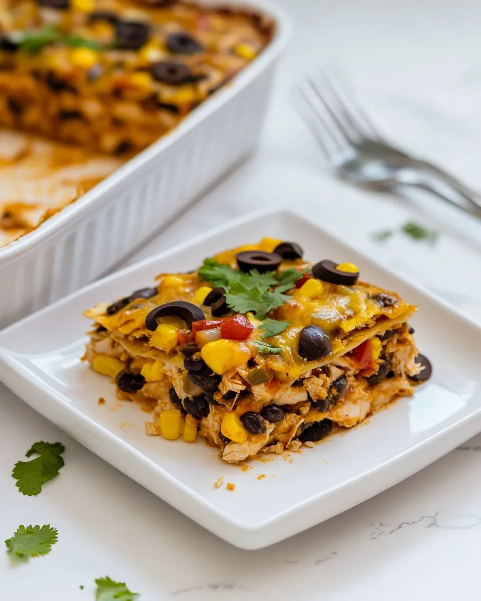 Quick Baked Chicken Quesadilla Casserole shot