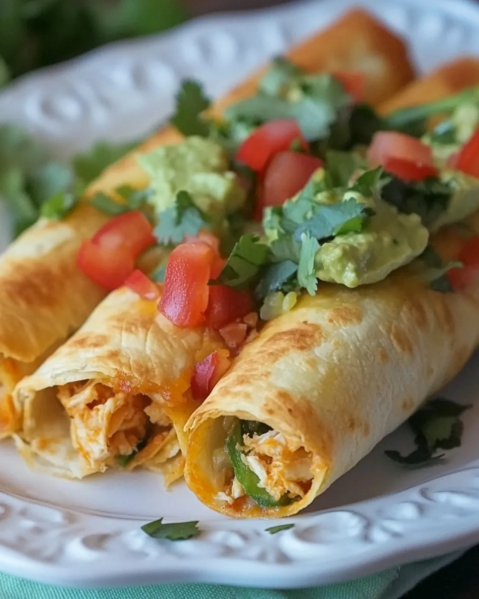 Delicious Baked Chicken Taquitos shot