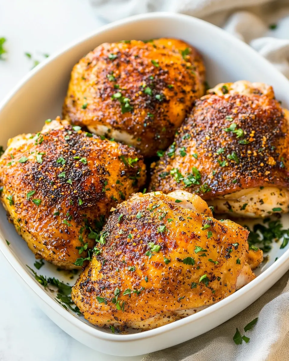 Healthy Baked Chicken Thighs food shot