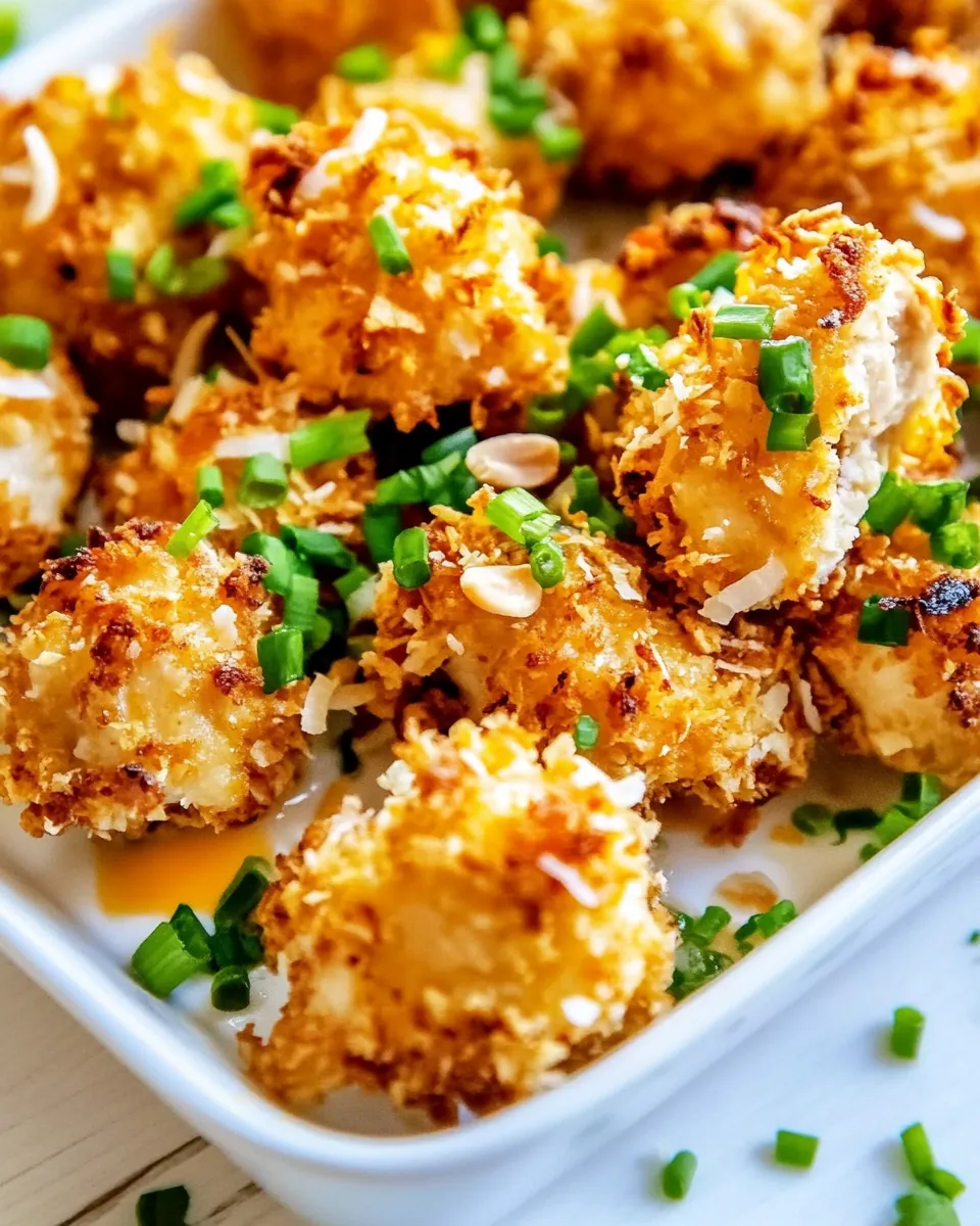 Savory Baked Coconut Cashew Chicken Bites shot