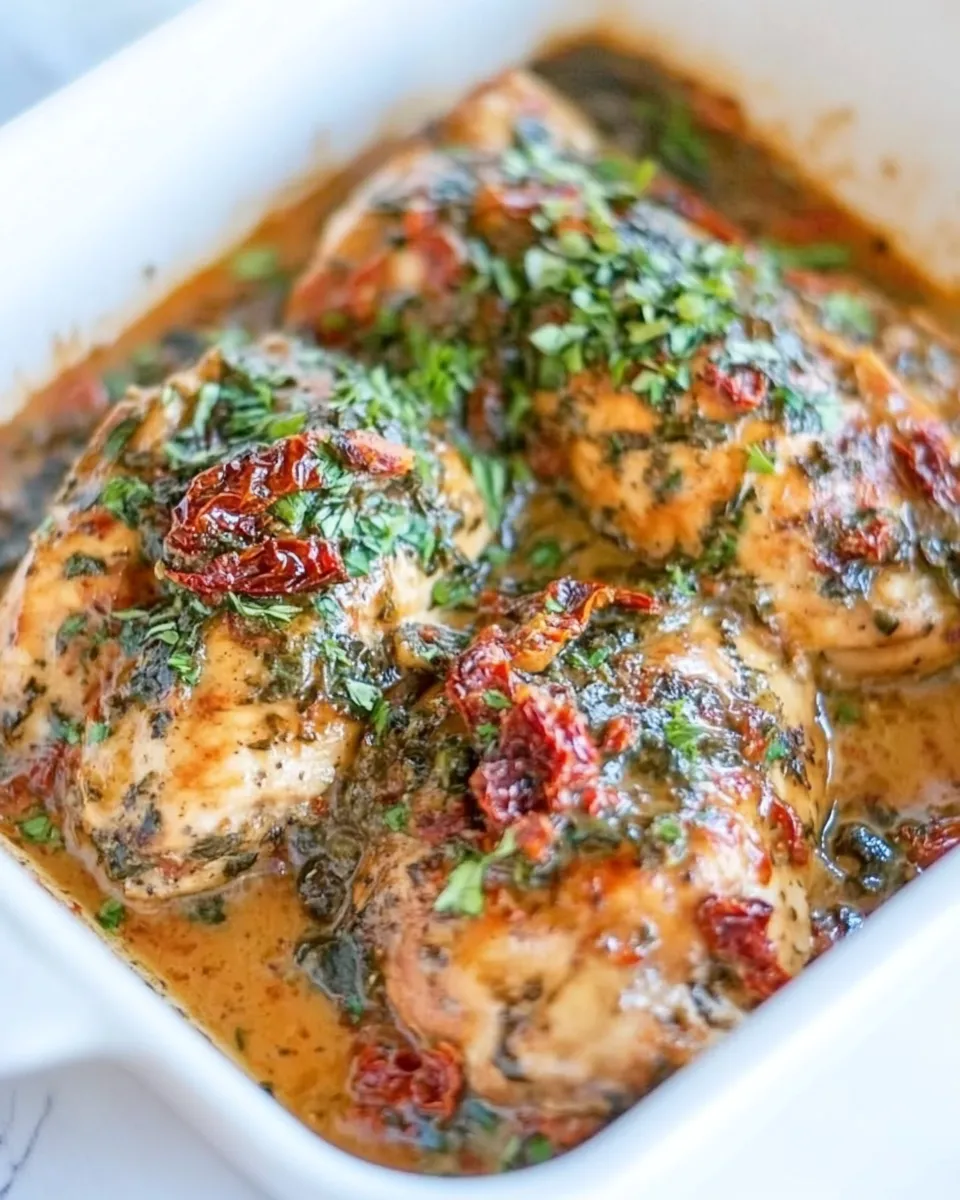 Classic Baked Creamy Sun-Dried Tomato Chicken dish photo