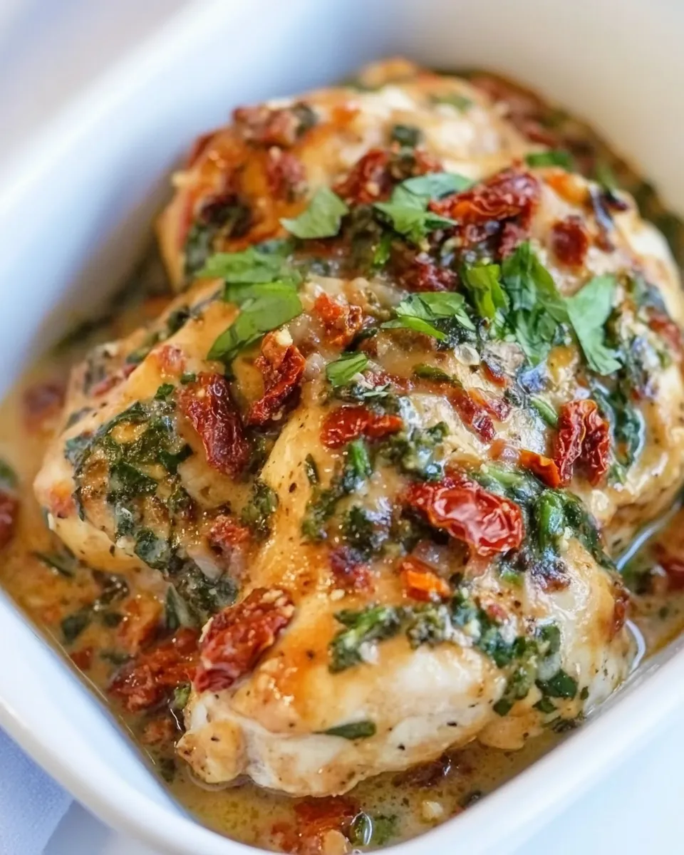 Easy Baked Creamy Sun-Dried Tomato Chicken food shot