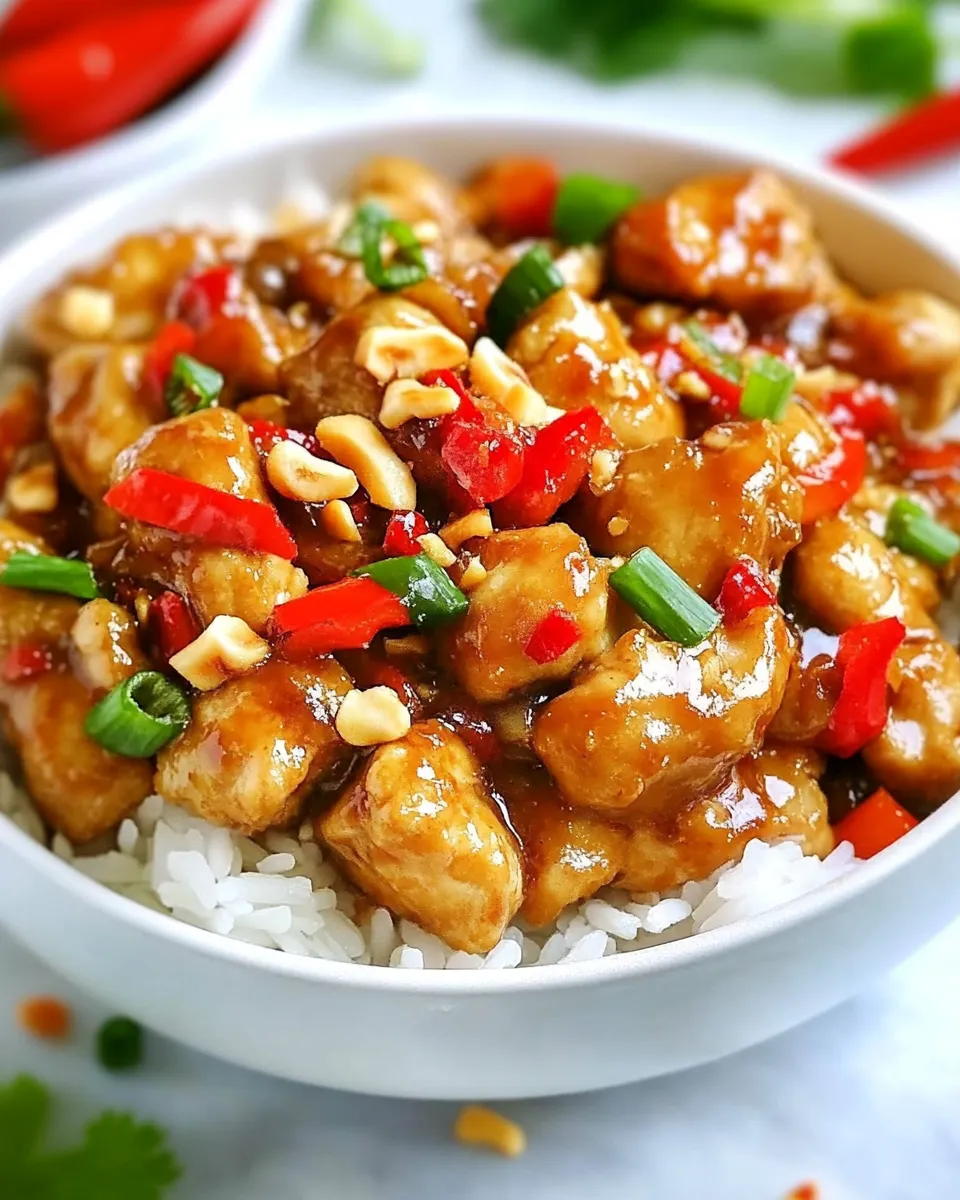 Delicious Baked Kung Pao Chicken shot