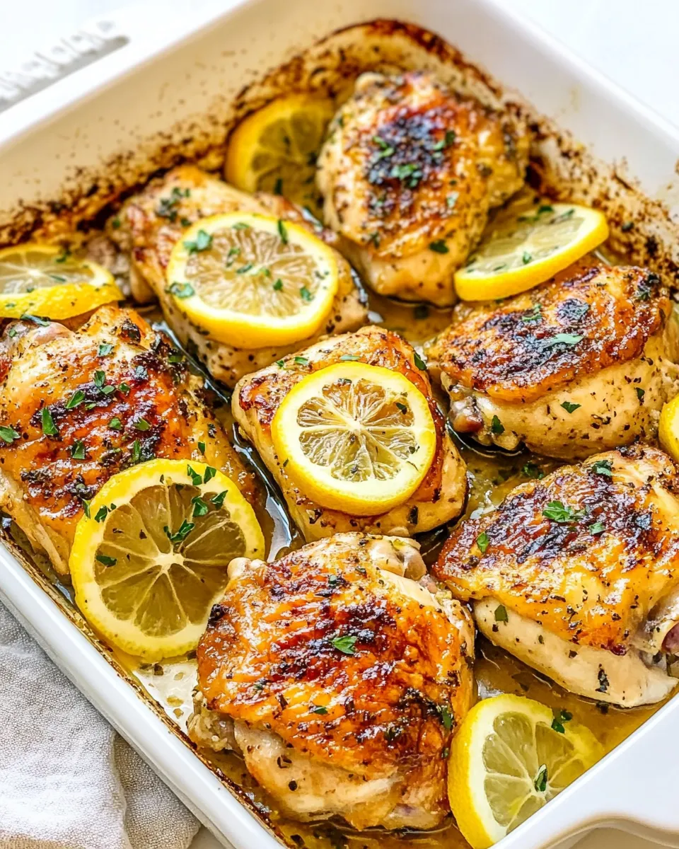 Delicious Baked Lemon Chicken Thighs image