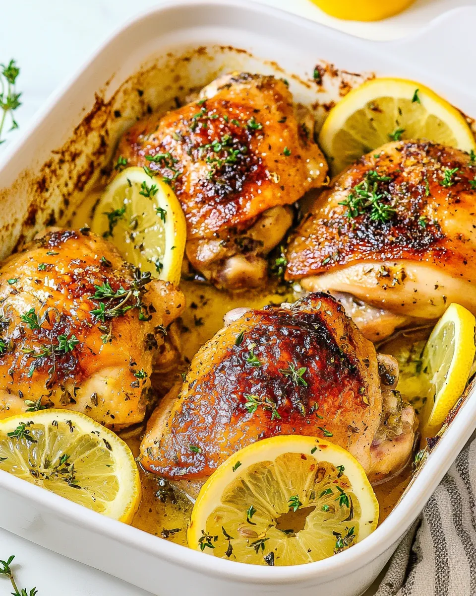 Healthy Baked Lemon Chicken Thighs recipe photo
