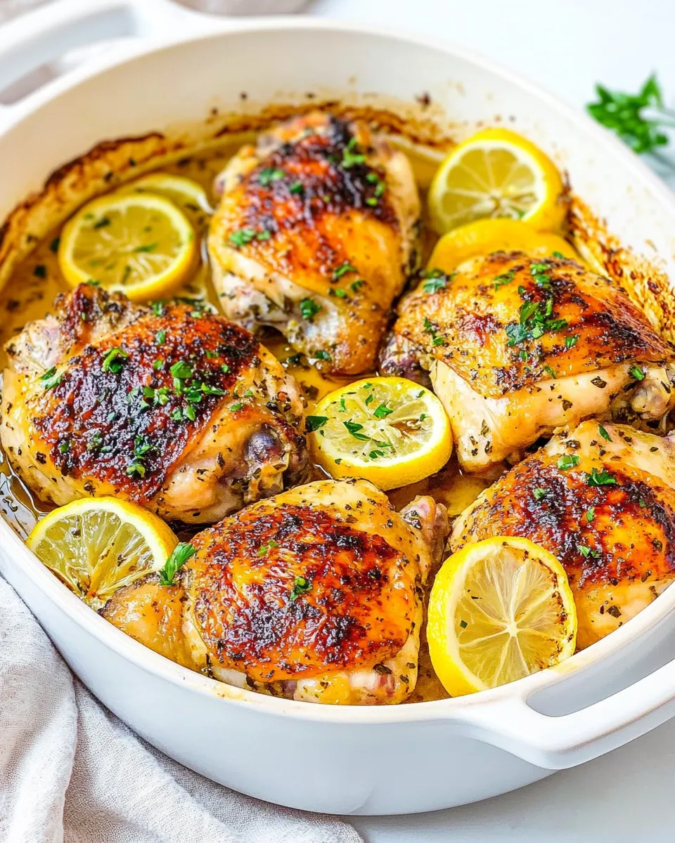 Tasty Baked Lemon Chicken Thighs shot