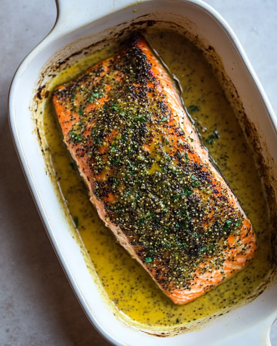 Classic Baked Mustard Salmon recipe image