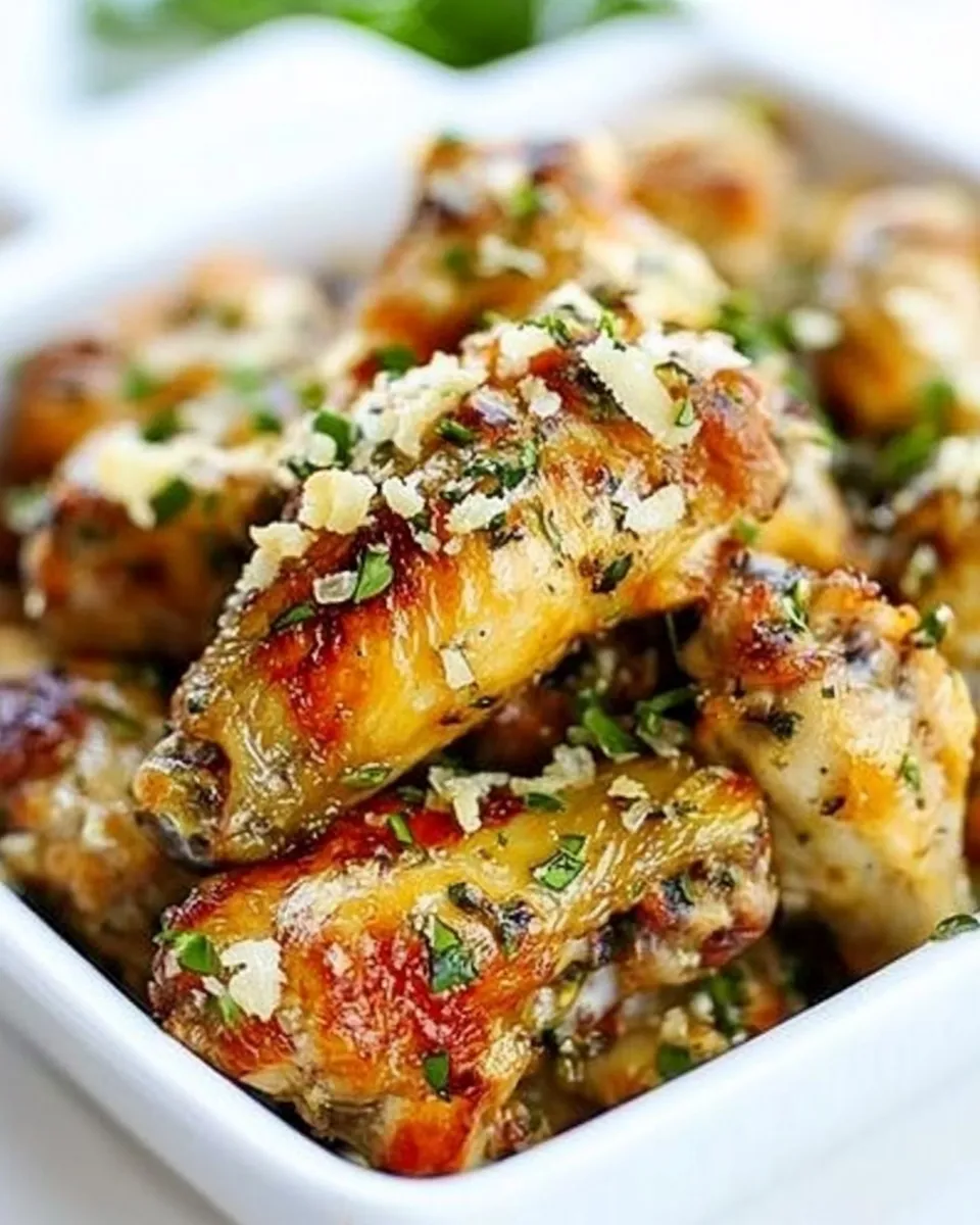 Delicious Baked Parmesan Garlic Chicken Wings image