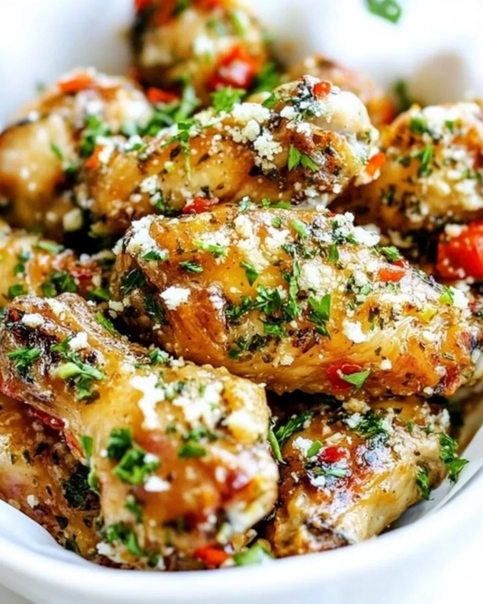 Savory Baked Parmesan Garlic Chicken Wings dish photo