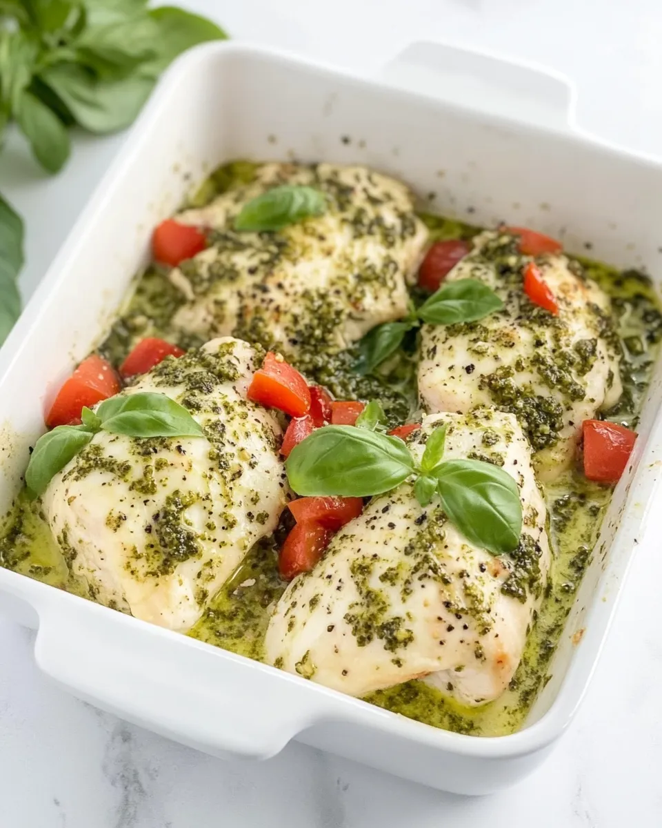 Delicious Baked Pesto Chicken image