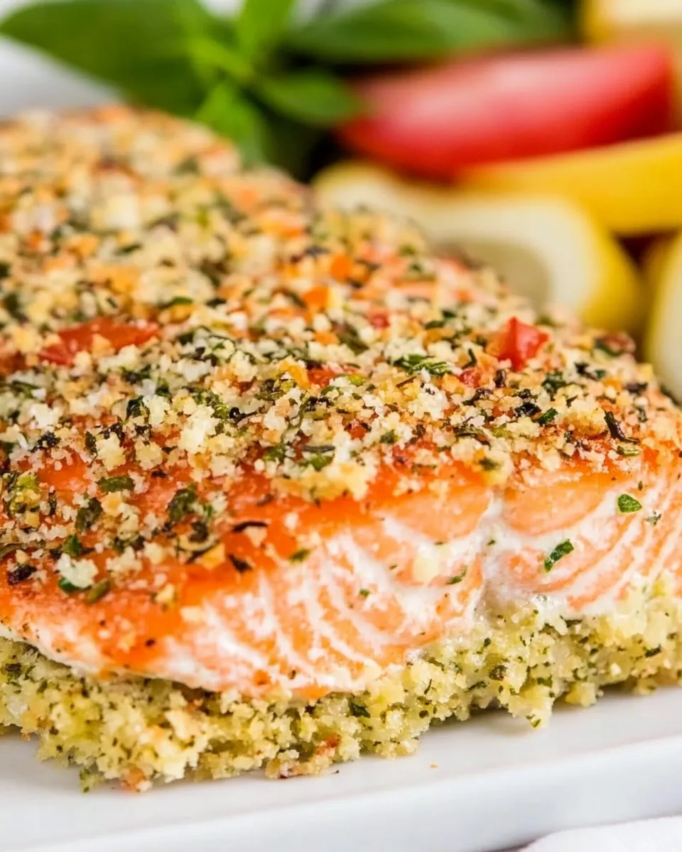 Homemade Baked Salmon with Parmesan Herb Crust recipe photo