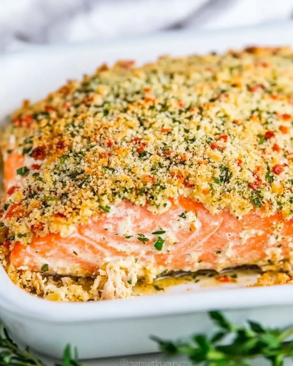 Classic Baked Salmon with Parmesan Herb Crust dish photo