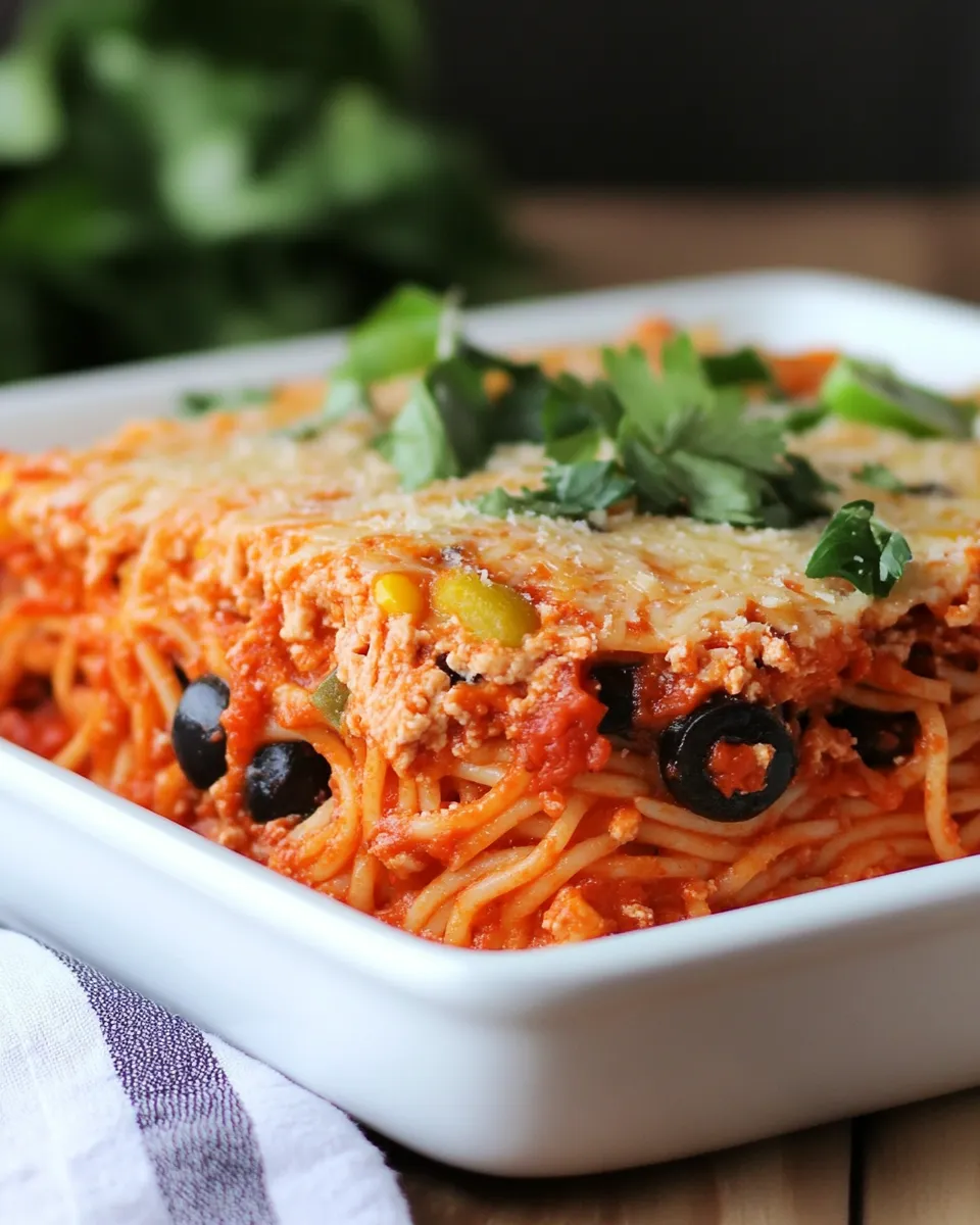 Homemade Baked Tex-Mex Spaghetti recipe photo