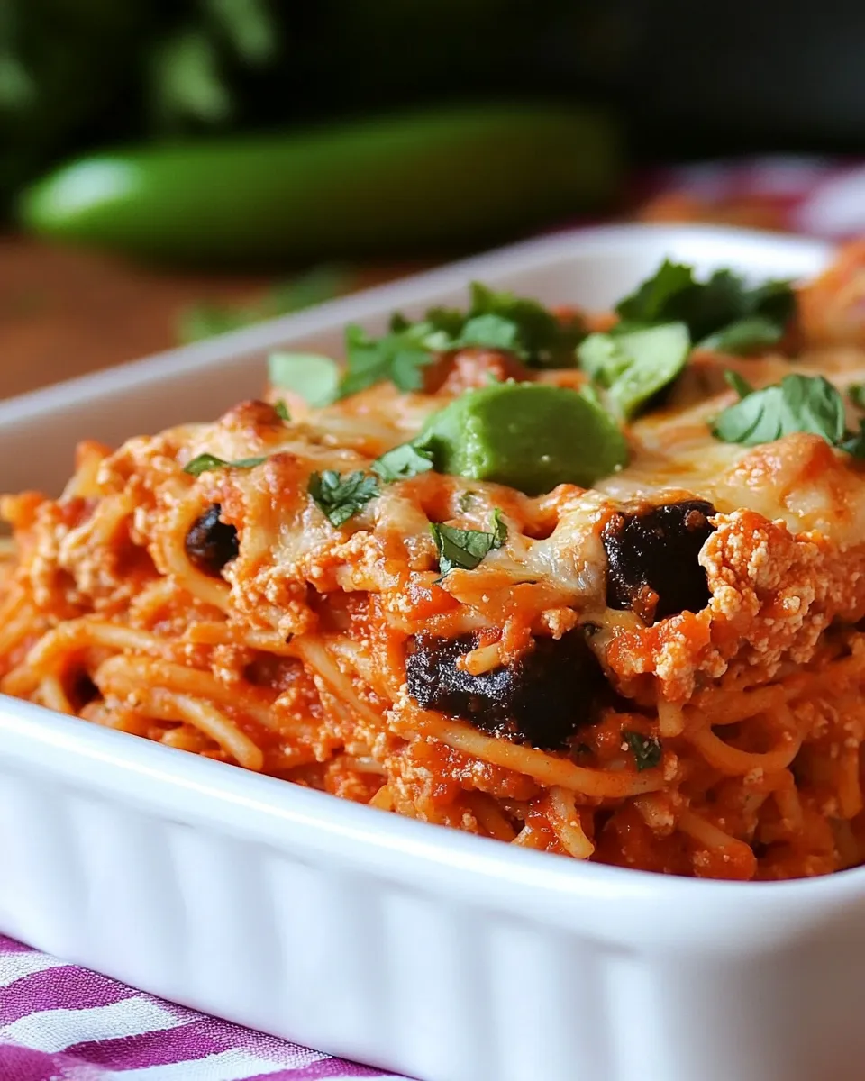 Best Baked Tex-Mex Spaghetti shot