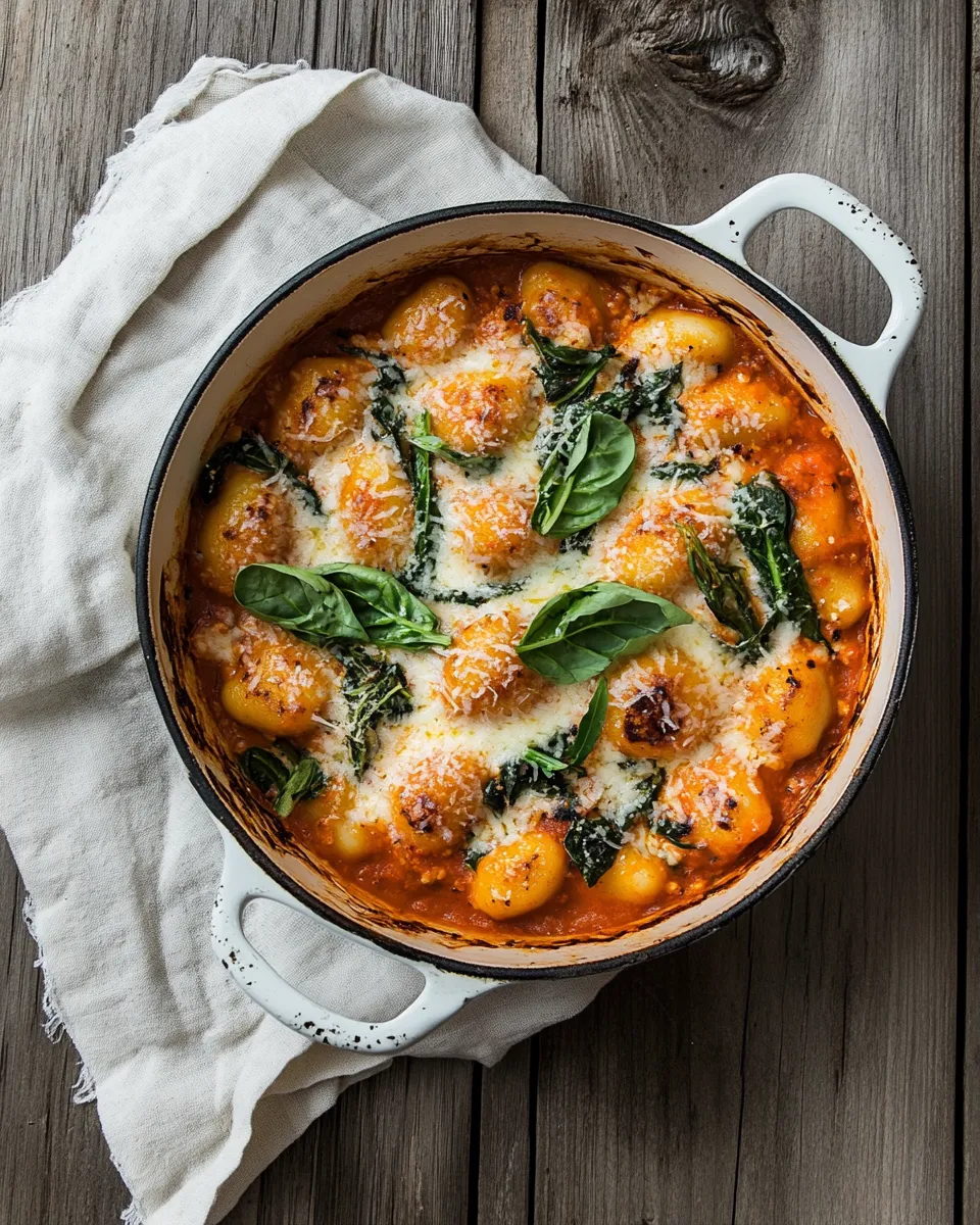 Delicious Baked gnocchi with creamy tomato & spinach image