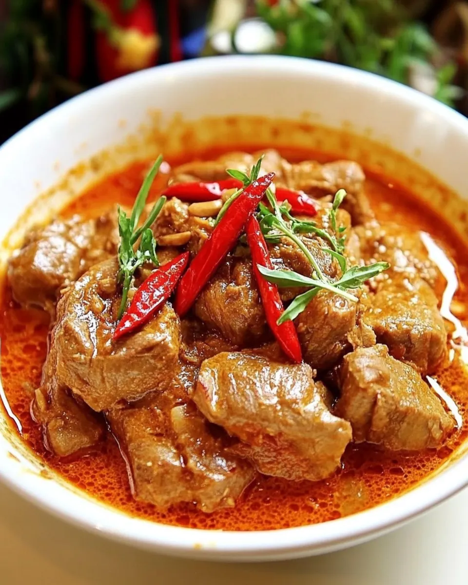 Delicious Beef Panang Curry plate image