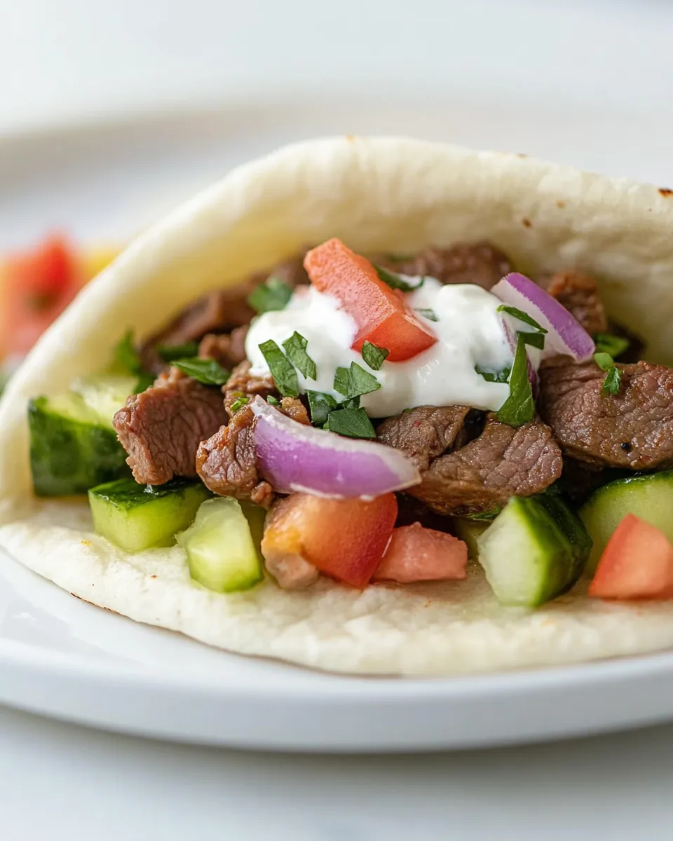 Delicious Beef Shawarma food shot