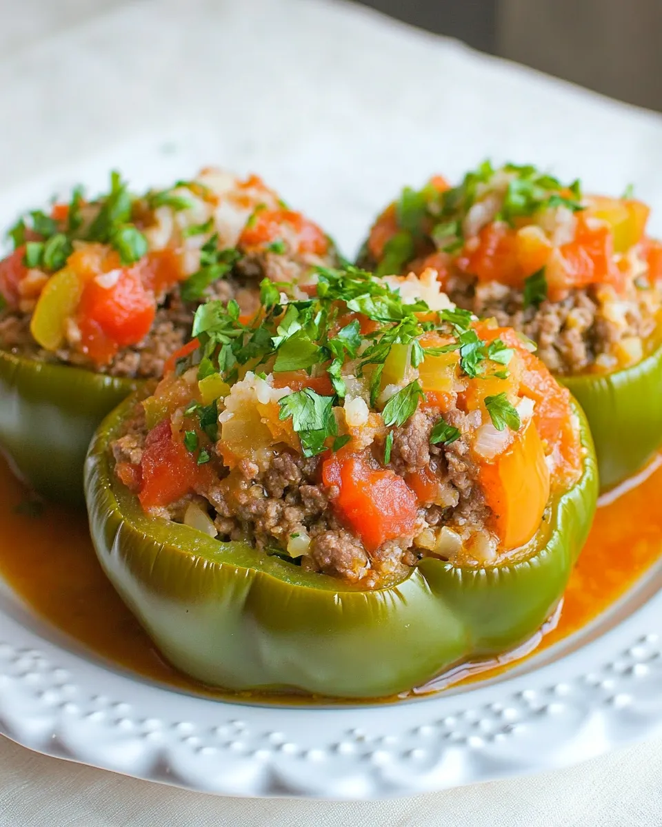 Easy Beef Stuffed Bell Peppers recipe photo